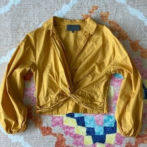 Anthropologie x Sunday In Brooklyn Yellow Blouse Size Small Golden Yellow
